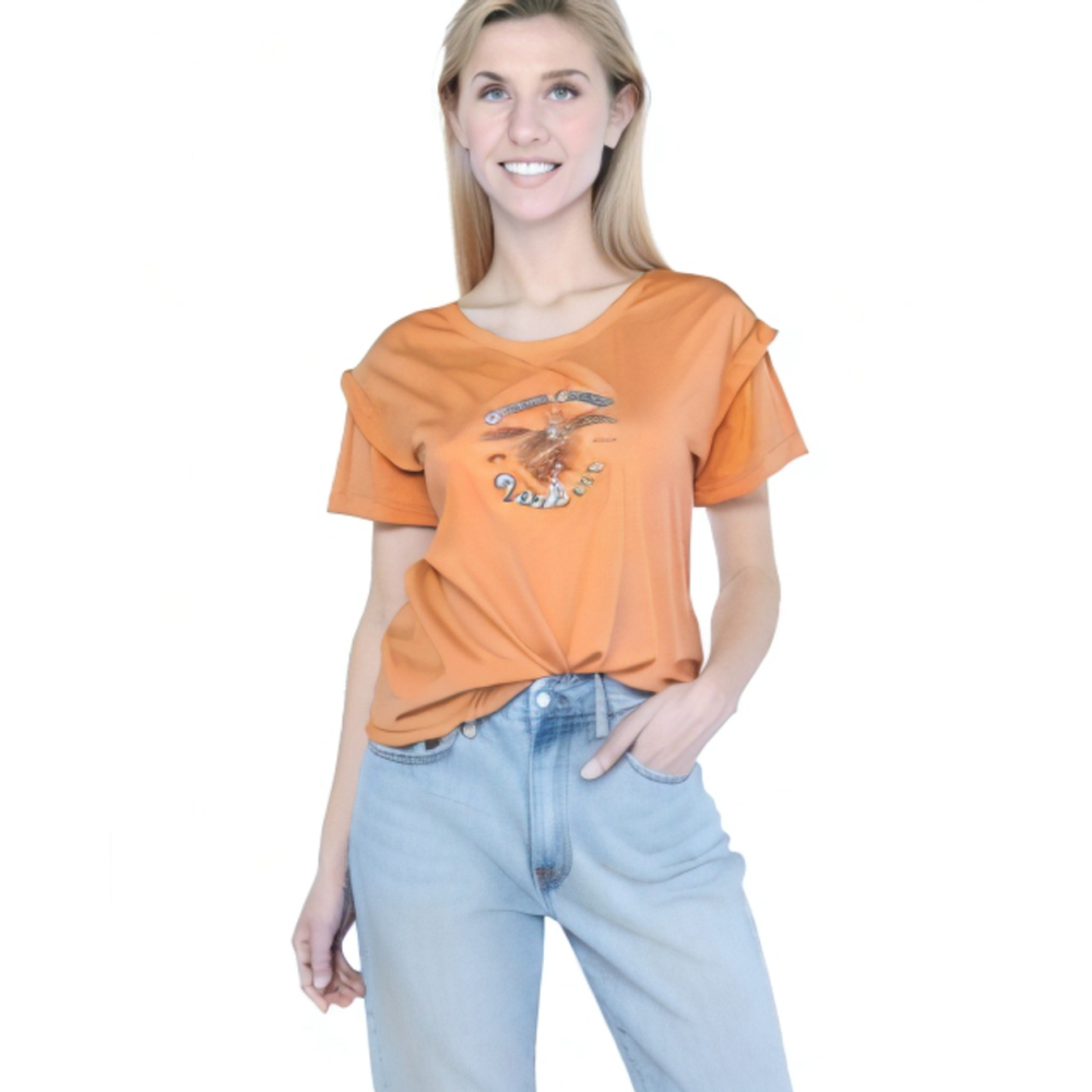 Orange County Choppers Orange Short Sleeve Women's T-Shirt Size L